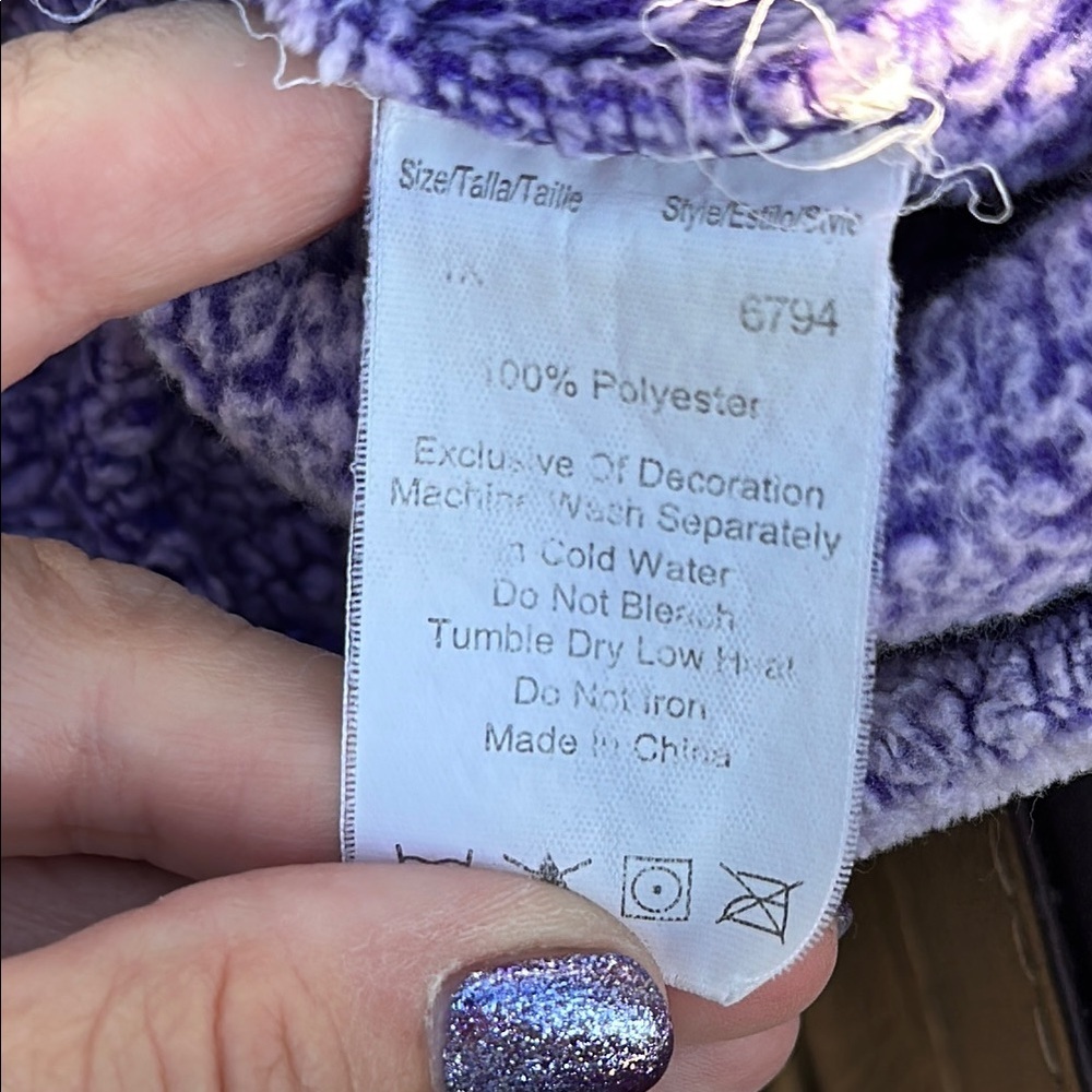 Just Love Purple Floral Robe 1X purple zip front - Picture 11 of 11